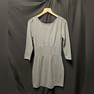 Express Gray 3/4 Sleeve Mini Sweater Dress